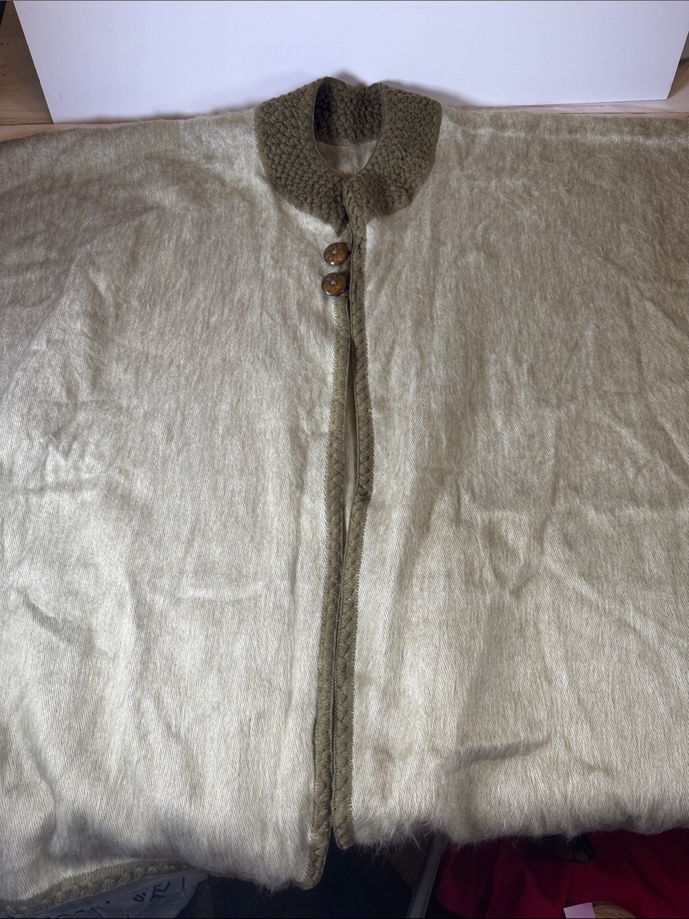 Taupe alpaca poncho